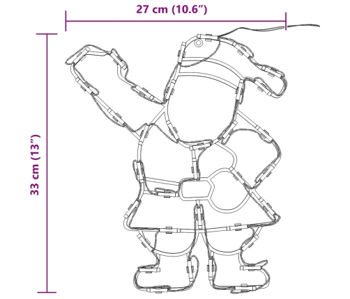 Ziemassvētku Lampiņas Ziemassvētku Vecīša Siluets 2 Gab. 35 Led Vidaxl