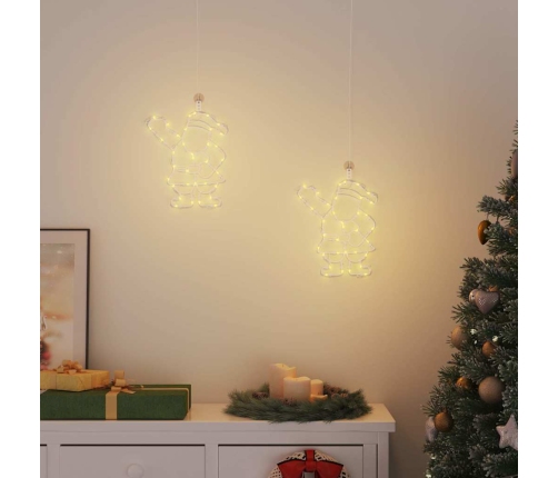 Ziemassvētku Lampiņas Ziemassvētku Vecīša Siluets 2 Gab. 35 Led Vidaxl