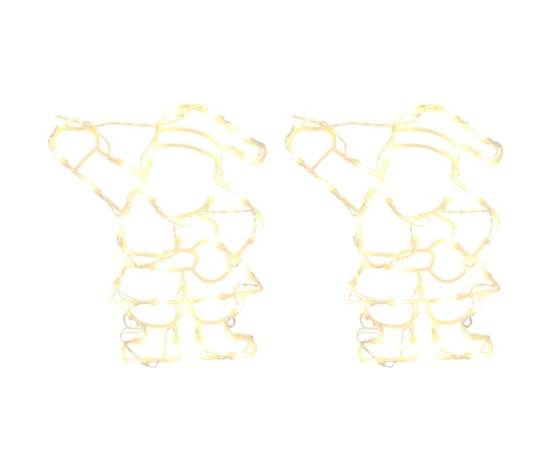 Ziemassvētku Lampiņas Ziemassvētku Vecīša Siluets 2 Gab. 35 Led Vidaxl