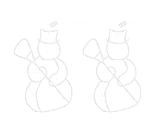 Ziemassvētku Lampiņas Sniegavīra Siluets 2 Gab. 35 Led Vidaxl