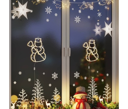 Ziemassvētku Lampiņas Sniegavīra Siluets 2 Gab. 35 Led Vidaxl
