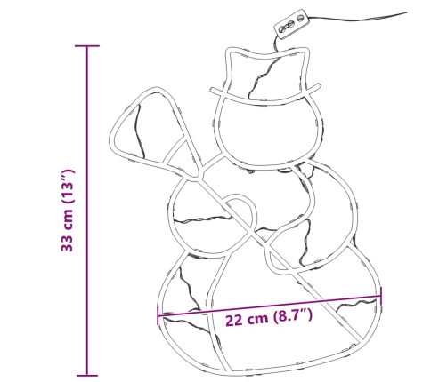 Ziemassvētku Lampiņas Sniegavīra Siluets 2 Gab. 35 Led Vidaxl