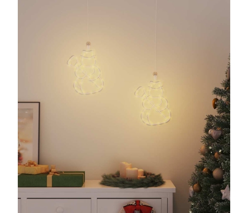 Ziemassvētku Lampiņas Sniegavīra Siluets 2 Gab. 35 Led Vidaxl