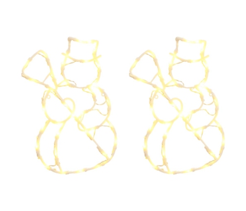 Ziemassvētku Lampiņas Sniegavīra Siluets 2 Gab. 35 Led Vidaxl