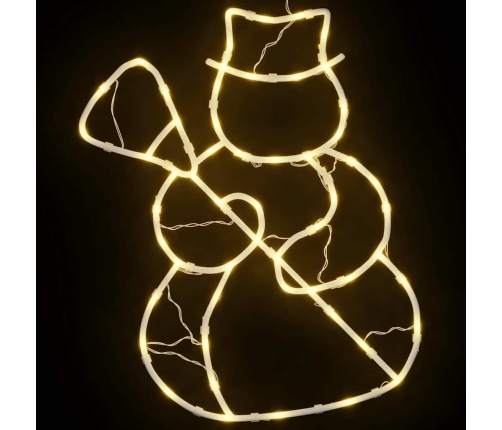 Ziemassvētku Lampiņas Sniegavīra Siluets 2 Gab. 35 Led Vidaxl