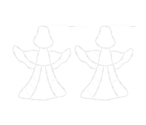 Ziemassvētku Lampiņas Eņģeļa Siluets 2 Gab. 50 Led Silti Balts Vidaxl