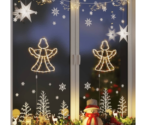 Ziemassvētku Lampiņas Eņģeļa Siluets 2 Gab. 50 Led Silti Balts Vidaxl