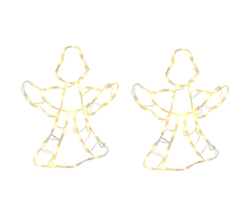 Ziemassvētku Lampiņas Eņģeļa Siluets 2 Gab. 50 Led Silti Balts Vidaxl