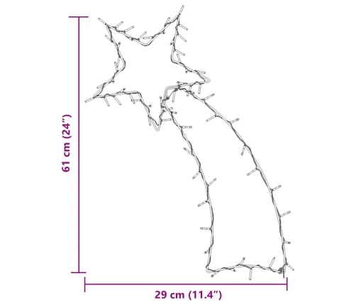 Ziemassvētku Lampiņas Krītošās Zvaigznes Siluets 80 Led Vidaxl