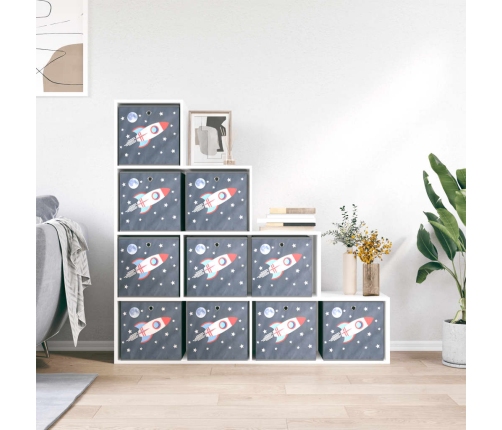 Salokāmas Uzglabāšanas Kastes 10 Gab 32X32X32 Cm Neausts Audums Vidaxl