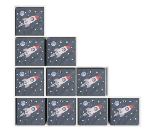 Salokāmas Uzglabāšanas Kastes 10 Gab 32X32X32 Cm Neausts Audums Vidaxl