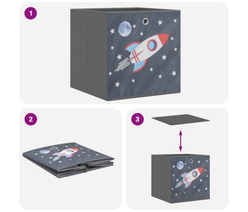Salokāmas Uzglabāšanas Kastes 10 Gab 32X32X32 Cm Neausts Audums Vidaxl