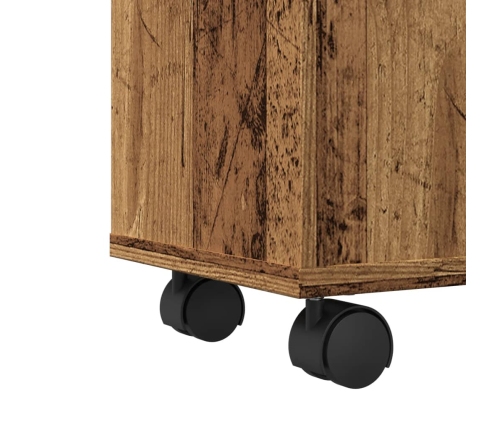 Šaurs Vannasistabas Skapis Ar Riteņiem, Veca Koka Krāsā Vidaxl