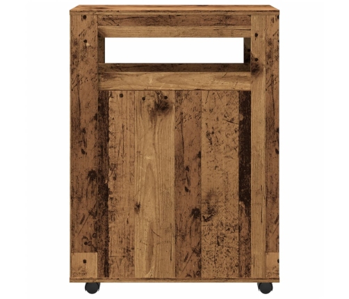 vidaXL šaurs vannasistabas skapis ar riteņiem, veca koka krāsā