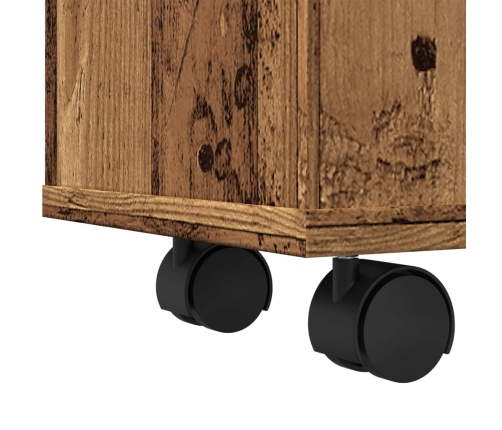 vidaXL šaurs vannasistabas skapis ar riteņiem, veca koka krāsā