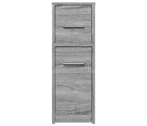 vidaXL šaurs vannasistabas skapis ar riteņiem, pelēka ozola krāsa