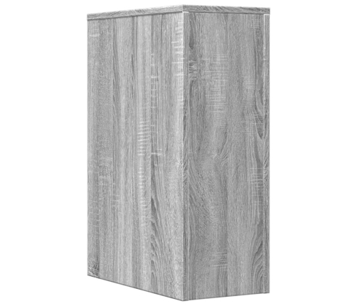 vidaXL šaurs vannasistabas skapis ar riteņiem, pelēka ozola krāsa