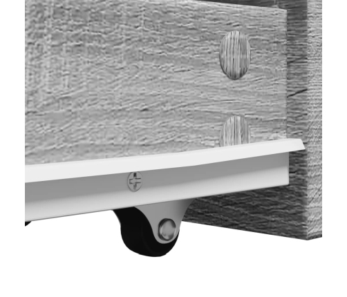 vidaXL šaurs vannasistabas skapis ar riteņiem, pelēka ozola krāsa