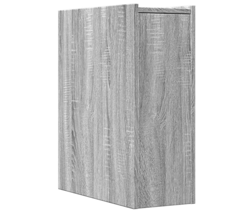 Šaurs Vannasistabas Skapis Ar Riteņiem, Pelēka Ozola Krāsa Vidaxl