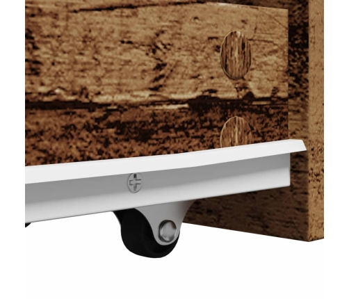 Šaurs Vannasistabas Skapis Ar Riteņiem, Veca Koka Krāsā Vidaxl