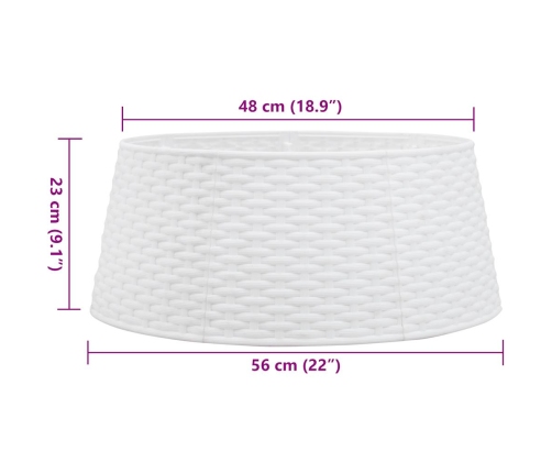 Ziemassvētku Eglītes Svārki Balti Ø56X23 Cm Plastmasa Vidaxl