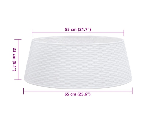 vidaXL Ziemassvētku eglītes svārki balti Ø65x23 cm Plastmasa