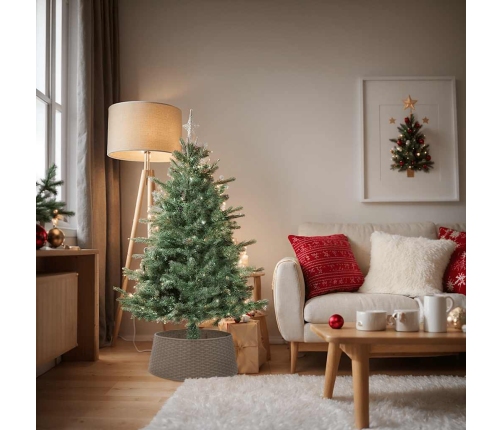 vidaXL Ziemassvētku eglītes svārki brūni Ø65x23 cm Plastmasa