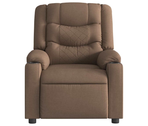 vidaXL elektrisks atpūtas krēsls, atgāžams, brūns audums