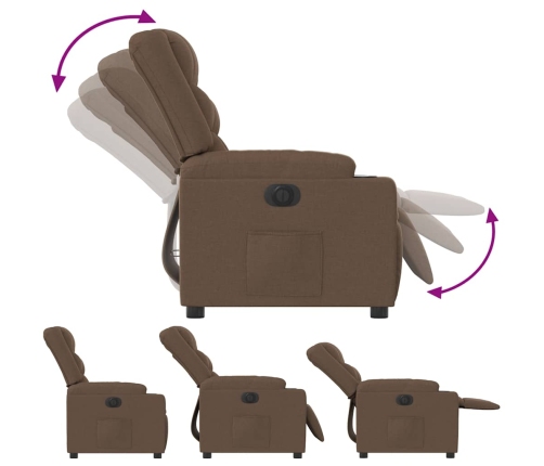 vidaXL elektrisks atpūtas krēsls, atgāžams, brūns audums