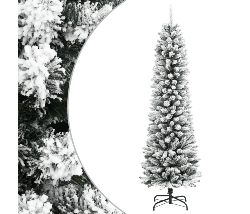 vidaXL mākslīgā Ziemassvētku egle ar sniegu, šaura, 120 cm, PVC&PE
