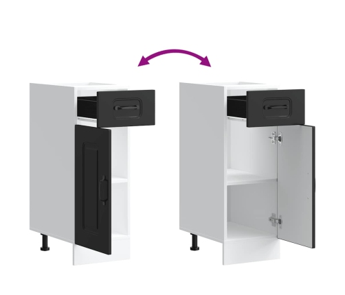 Virtuves Apakšējai Skapītis, Kalmar, Melns, Inženierijas Koks Vidaxl