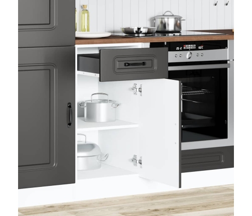 vidaXL virtuves apakšējai skapītis, Kalmar, melns, inženierijas koks