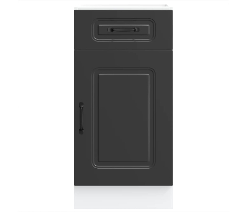 vidaXL virtuves apakšējai skapītis, Kalmar, melns, inženierijas koks