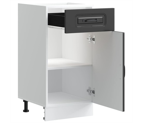 vidaXL virtuves apakšējai skapītis, Kalmar, melns, inženierijas koks