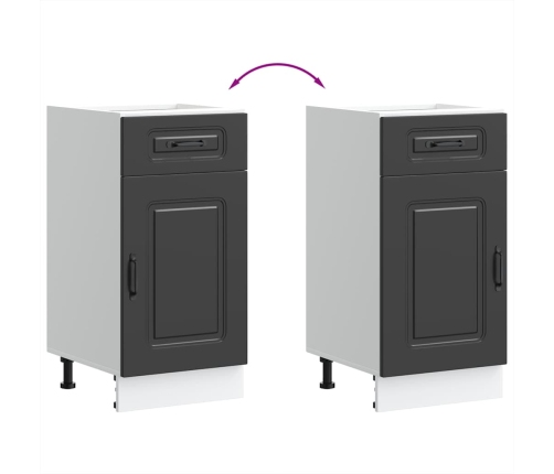 vidaXL virtuves apakšējai skapītis, Kalmar, melns, inženierijas koks