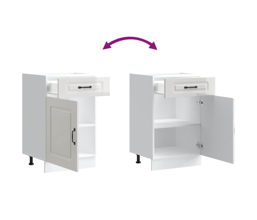 vidaXL virtuves apakšējai skapītis, Kalmar, spīdīgi balta