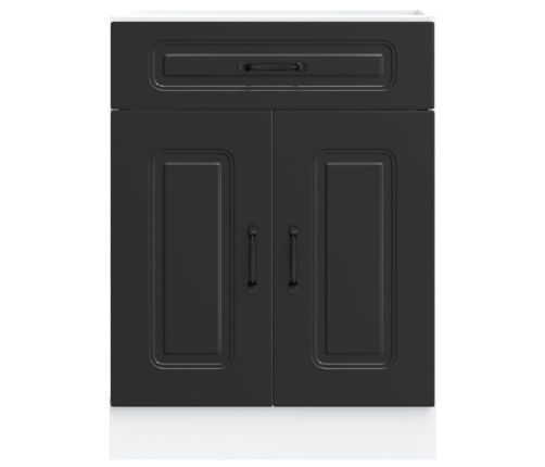 vidaXL virtuves apakšējai skapītis, Kalmar, melns, inženierijas koks