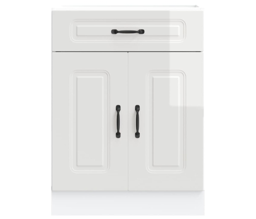 vidaXL virtuves apakšējai skapītis, Kalmar, spīdīgi balta