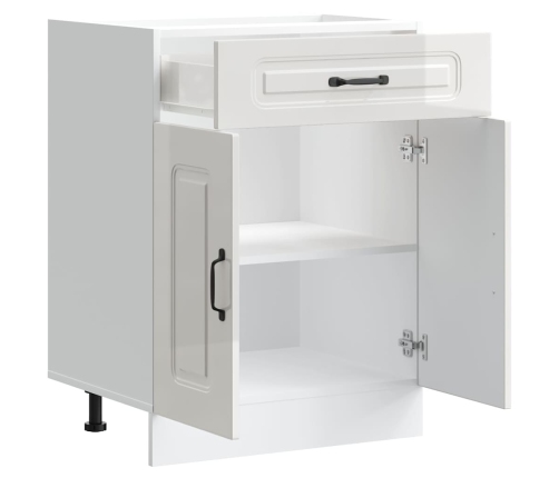 vidaXL virtuves apakšējai skapītis, Kalmar, spīdīgi balta