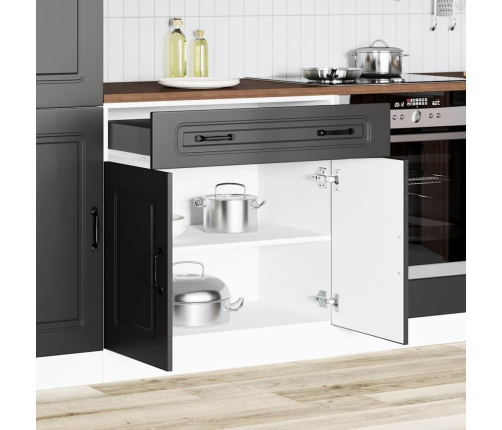 Virtuves Apakšējai Skapītis, Kalmar, Melns, Inženierijas Koks Vidaxl