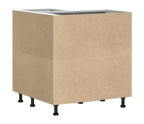 Virtuves Stūra Skapis, Kalmar, Spīdīgi Balta, Inženierijas Koks Vidaxl