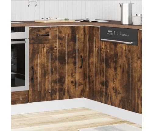 vidaXL virtuves stūra skapītis, Kalmar, ozola krāsa, inženierijas koks