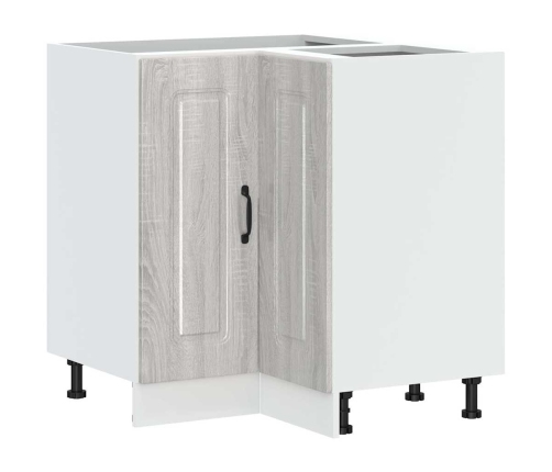 vidaXL virtuves stūra skapītis, Kalmar, pelēka koka, inženierijas koks