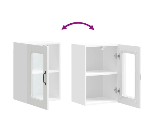 vidaXL virtuves sienas skapis ar stikla durvīm Kalmar balts