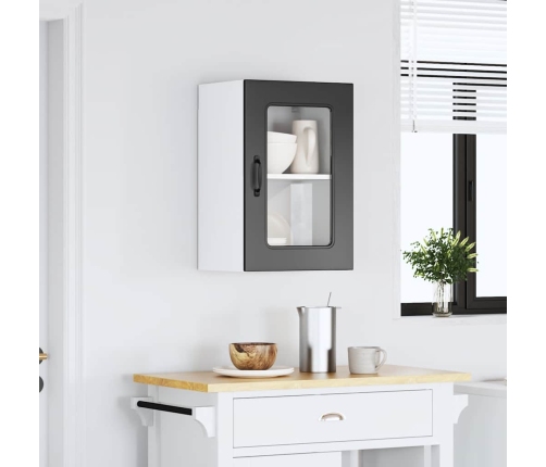 vidaXL virtuves sienas skapis ar stikla durvīm Kalmar melns