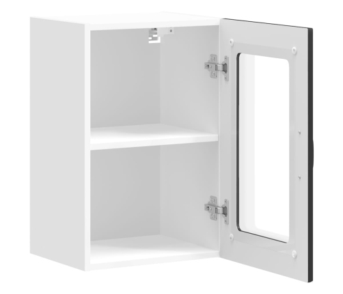 vidaXL virtuves sienas skapis ar stikla durvīm Kalmar melns