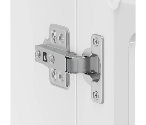 Virtuves Sienas Skapis Ar Stikla Durvīm Kalmar Spīdīgi Balta Vidaxl