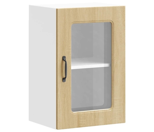 vidaXL virtuves sienas skapis ar stikla durvīm Kalmar ozolkoka krāsa