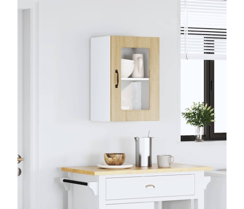 vidaXL virtuves sienas skapis ar stikla durvīm Kalmar ozolkoka krāsa