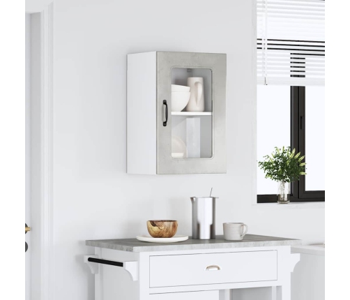 vidaXL virtuves sienas skapis ar stikla durvīm Kalmar betona pelēks